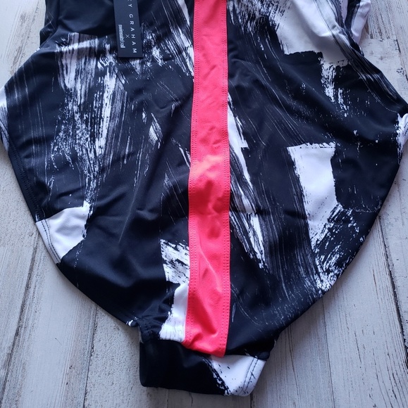 Ashley Graham Swimsuit For All Red Stripe One Piece Bathing Suit - Picture 7 of 11